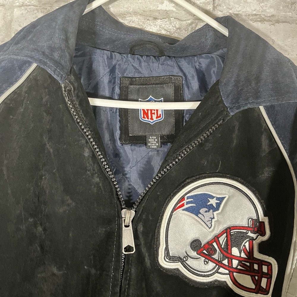 NFL Men'sNew England Patriots Suede Leather Varsity Jacket Size Large - Picture 6 of 16